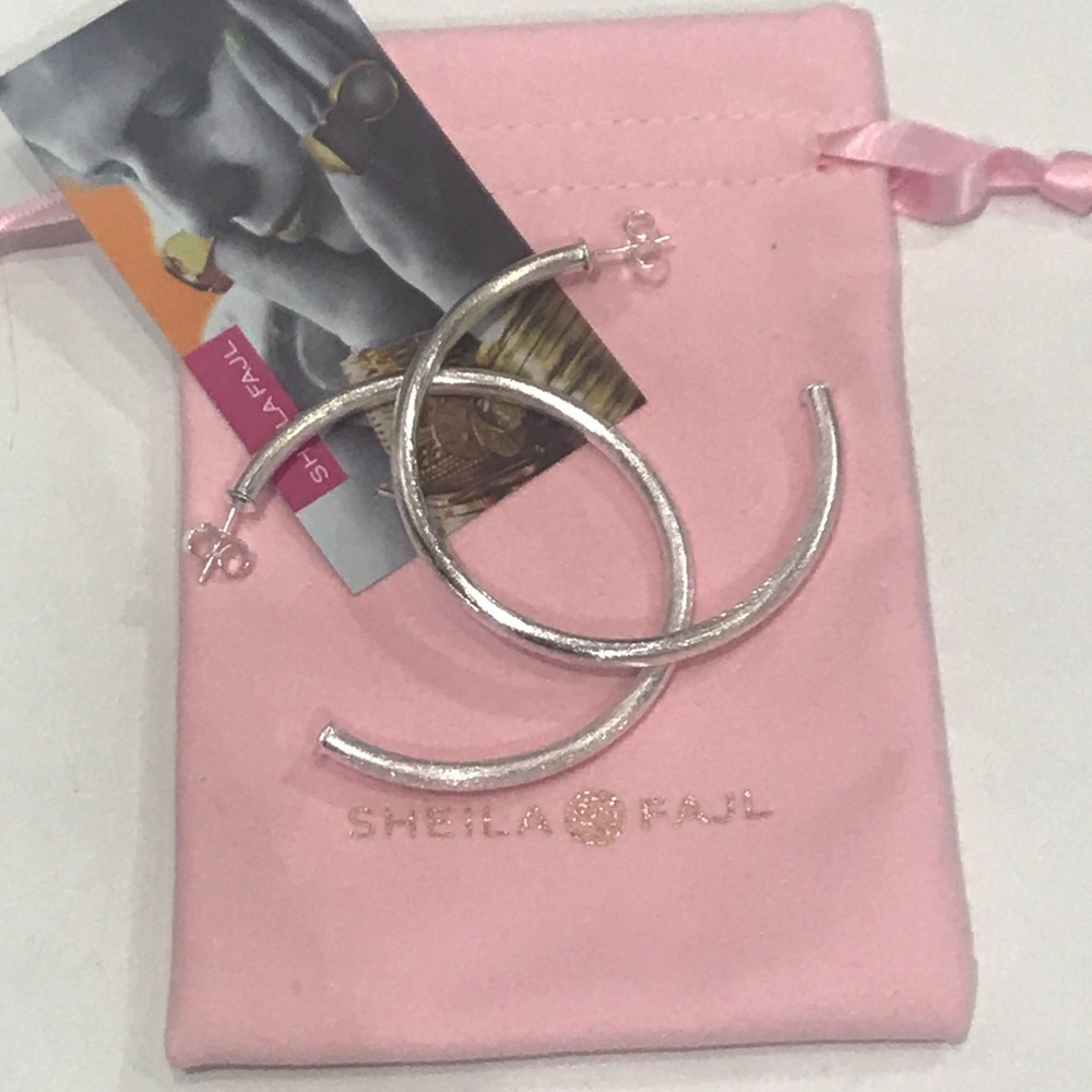 Matte Silver Hoops